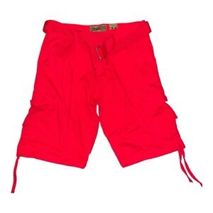 Evolution In Design Fine Quality Red‎ Cargo Shorts D Ring Belt SZ 34